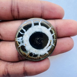 Top Quality Black Septarian Round Shape Cabochon, Septarian Cabochon For Jewelry Uses,, 33X33X4 MM