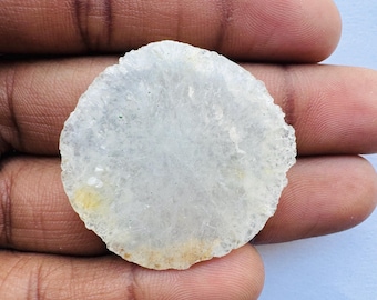 Natural Solar Quartz Round Shape Cabochon, Solar Quartz Cabochon For Jewelry Making,, 36X35X5 MM