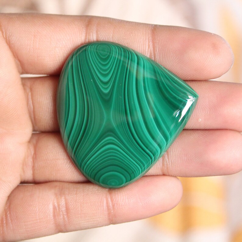 Natural Malachite Heart Shape Cabochon,Malachite Cabochon For Jewelry Making,,46X47X6 mm,,DG-1828