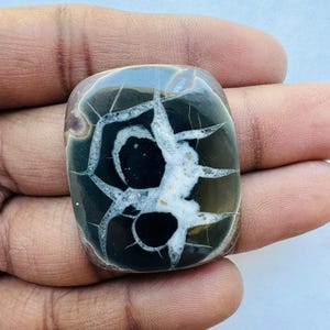 Top Quality Black Septarian Cushion Shape Cabochon, Septarian Cabochon For Jewelry Uses,, 36X29X3 MM