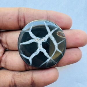 Top Quality Black Septarian Round Shape Cabochon, Septarian Cabochon For Jewelry Uses,, 38X38X4 MM