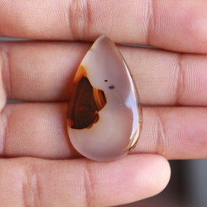 High Quality Montana Agate Pear Shape Cabochon,Montana Agate Cabochon For Jewelry Making,,35X21X5 mm,,DG-1725 image 2