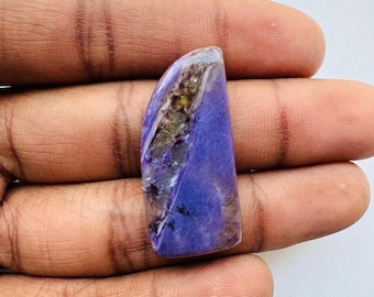 Purple Charoite Cabochon, Natural Stone for Jewelry Making (34X15X4 MM)