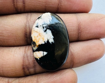 Black Tourmaline - oval Shape Cabochon, Black Tourmaline Cabochon For Jewelry Making,, 30X19X6 MM