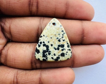 Natural Dalmatian Jasper - Trillion Shape Cabochon, Dalmatian Jasper For Jewelry Making,, 26X22X3 MM