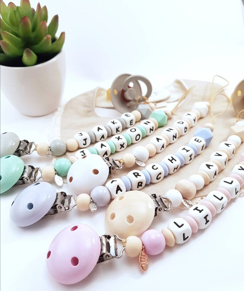Personalised Silicone Dummy Chain personalised dummy chains Etsy