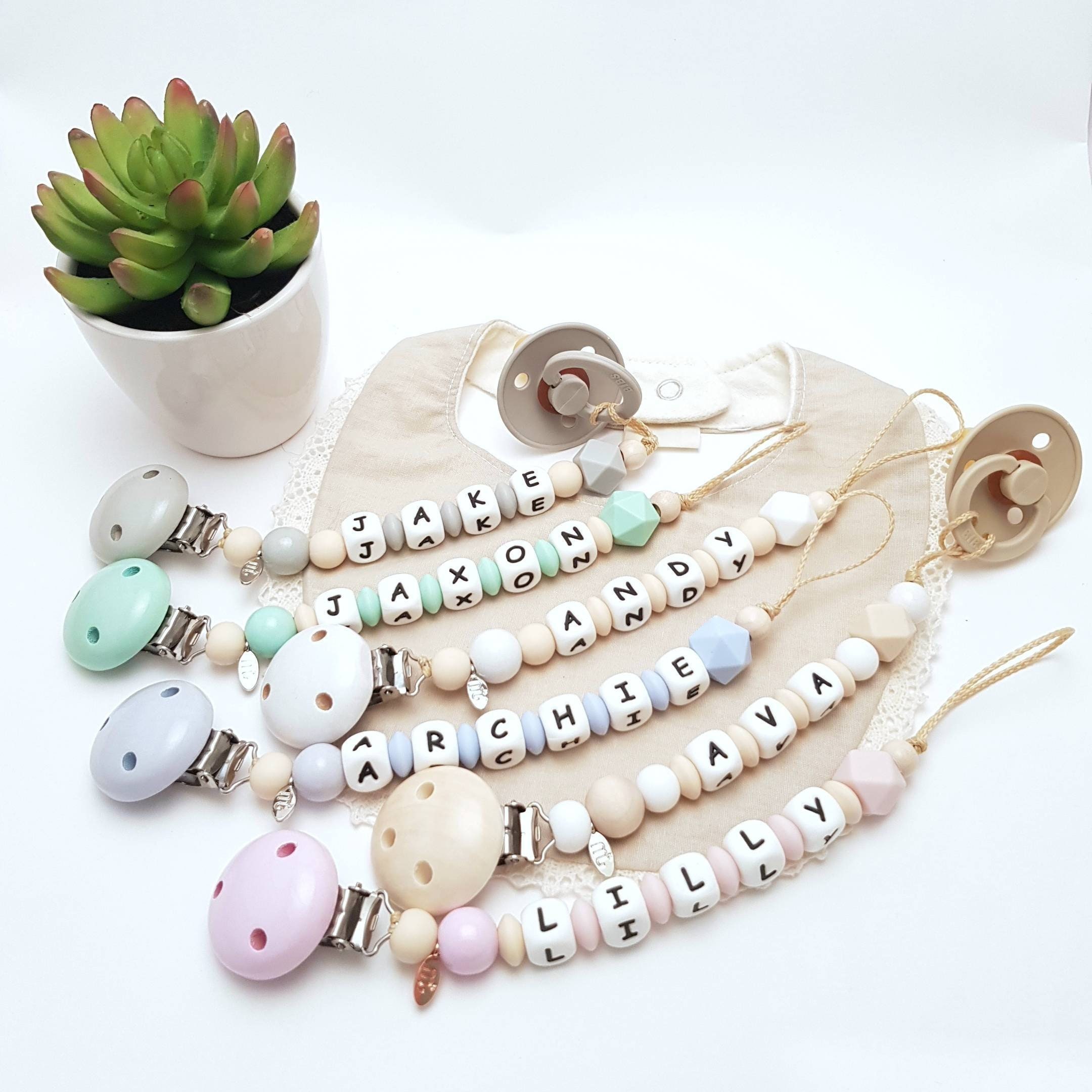 Personalised Silicone Dummy Chain personalised dummy chains Etsy