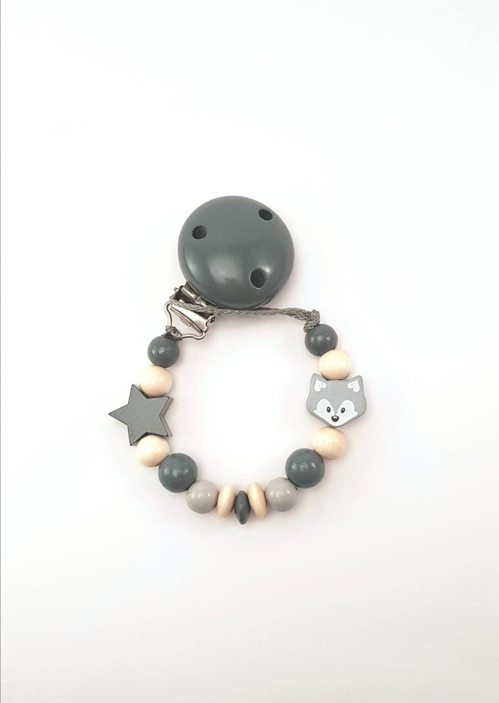 Graue Schnullerkette Schnullerclip Schnullerhalter | Etsy