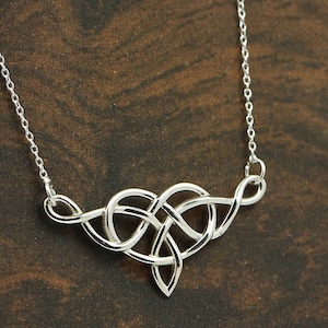 Celtic Knot Necklace-Celtic Pendant-925 Sterling Silver Pendant-Plain Silver Pendant-Love Knot Pendant-Heart Shape Pendant-Gift For Her