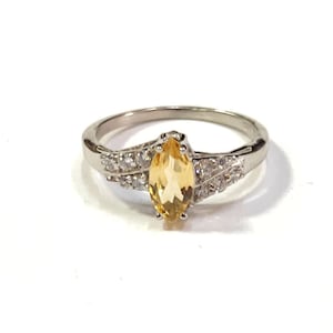 Natural Citrine Ring, Sterling Silver Ring, Handmade Gemstone Ring, November Birthstone Ring,  925 Silver Ring, Marquise ring, Gift For Her