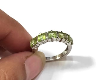 Awesome Peridot Ring, 925 Sterling Silver Ring, Dainty Ring, Handmade Gemstone Ring, August Birthstone Ring, Multistone Ring, Gift For Her