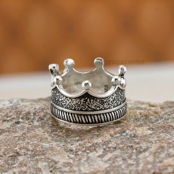 Crown Ring, Plain Silver Ring, 925 Solid Sterling Silver Ring, Vintage Silver Ring, Silver Crown Ring, Handmade Ring, Silver Ring For Gift