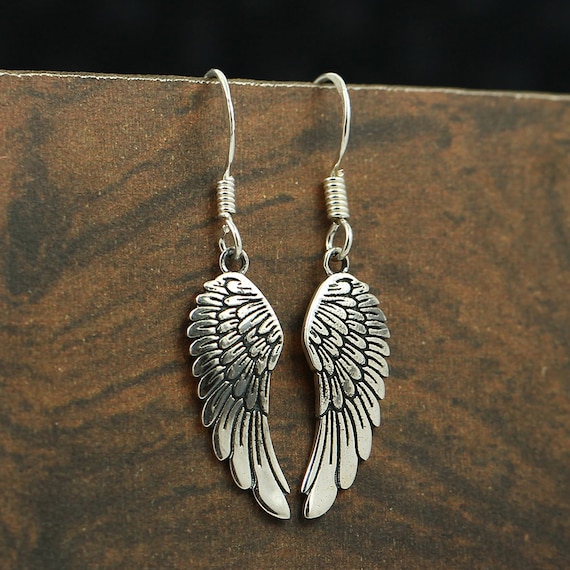 [wingbling] 925Silver☆Aliche-to-way Earrings Angel Wing Earring, 925 Sterling Silver Dangle Earring
