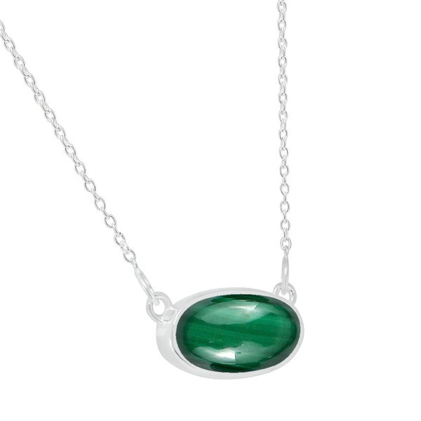 Natural Malachite Necklace, Oval Malachite Pendant, Vintage Pendant, Sterling silver Pendant, Malachite Silver Pendant, Antique Pendant Gift