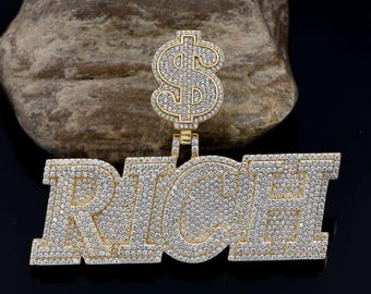 Custom Iced Out VVS1 Moissanite Pendant, Hip Hop Pendant, Unisex Pendant, Initial Letter Pendant, Gift For Him, Men's Pendant