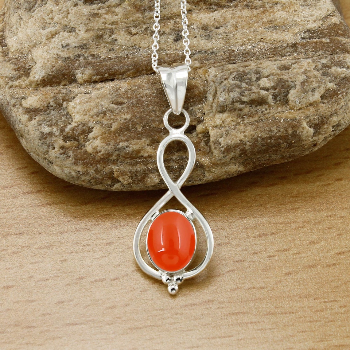 Carnelian Pendantreal Carnelian Necklace925 Sterling Silver Etsy UK