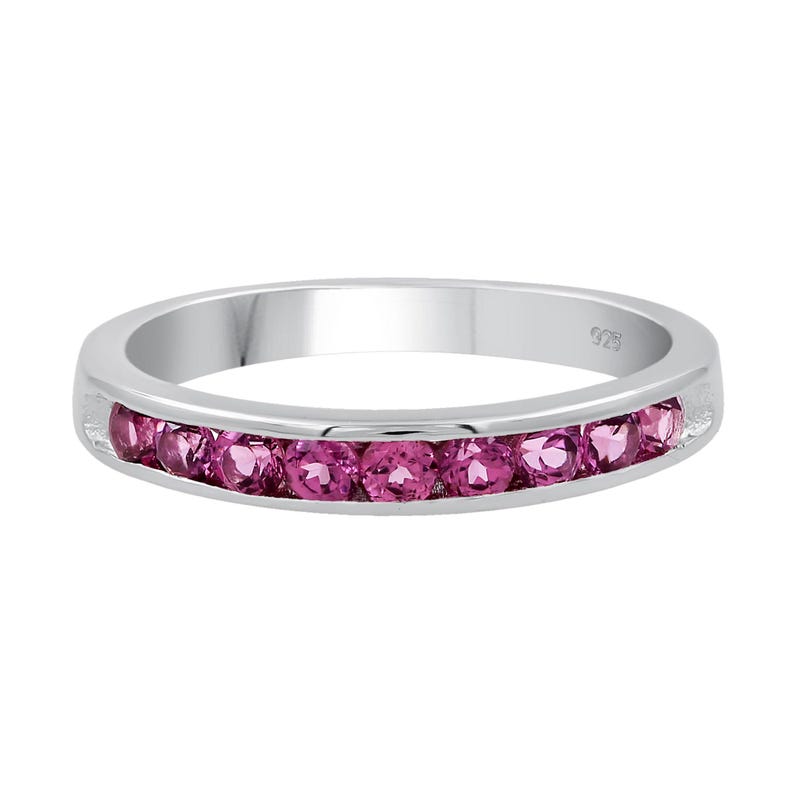 Rhodolite Garnet Ring: Sterling Silver Eternity Band - Etsy