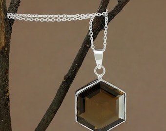 Simple,Solid and Fine Gold Overlay 925 Sterling Silver Necklaces for teens Smoky quartz Pendant By Orchid jewelry 14.85 Ctw Simple,Solid and Fine Gold Overlay 925 Sterling Silver Necklaces for teens Smoky quartz Pendant By Orchid jewelry 14.85 Ctw