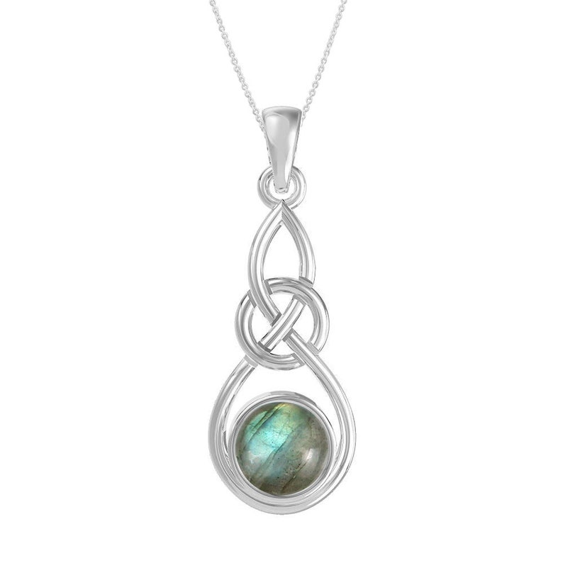 Celtic Knot Pendant Silver Pendant Mom Labradorite Pendant Sterling Silver Pendant Gift for Her Labradorite Necklace Gemstone Pendant