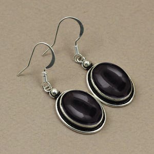 Black Onyx Earrings, 925 Sterling Silver Earrings, Dangle Earrings, Bohemian Earrings, Black Onyx Earrings, Handmade Earrings, Gift For Her