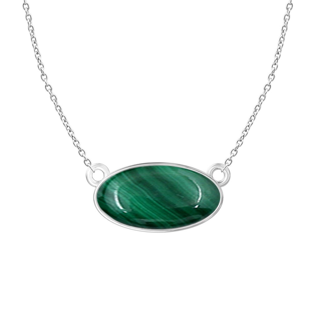 Natural Malachite Necklace Oval 