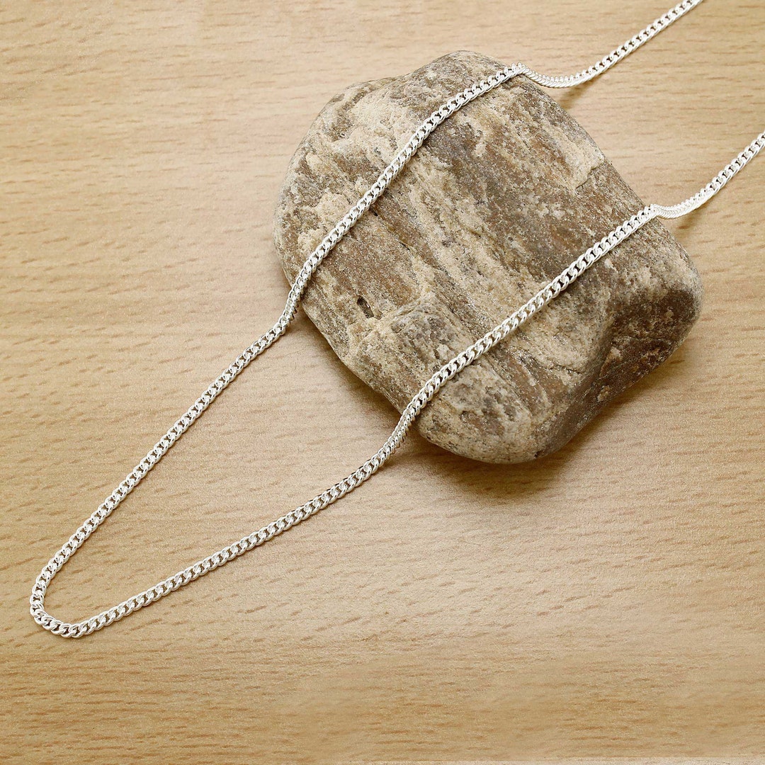 925 Sterling Silver Curb Chain Necklace, Silver Curb Chain, Curb Chain ...