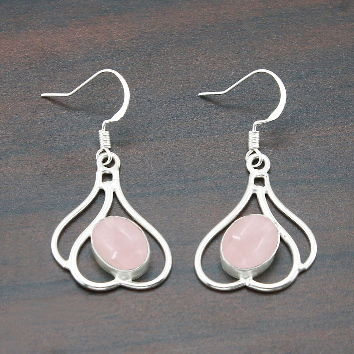 Rose Quartz EarringHandmade Pink Rose Quartz Earring925 Etsy