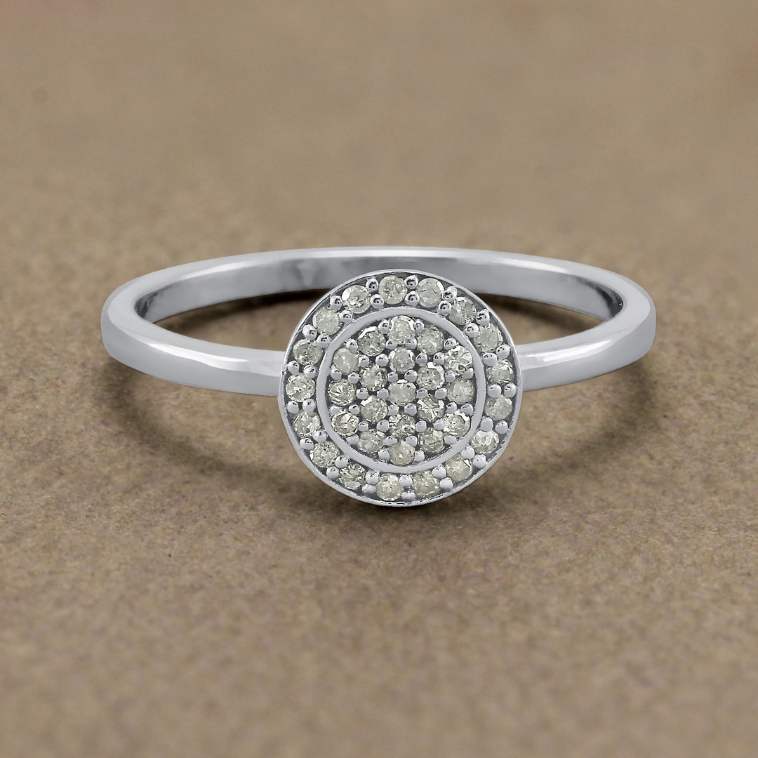 0.19 Carat Diamond Ring 925 Silver Ring Round Cut Diamond Etsy