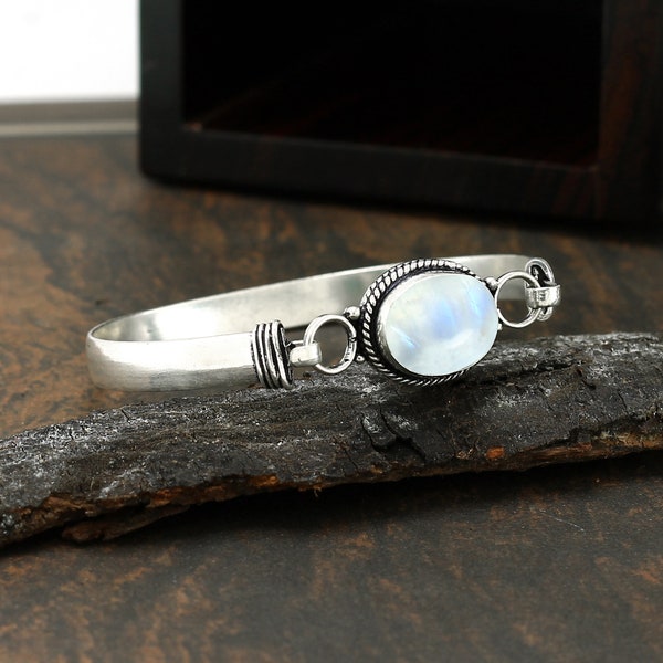 Moonstone Cuff Bracelet Etsy