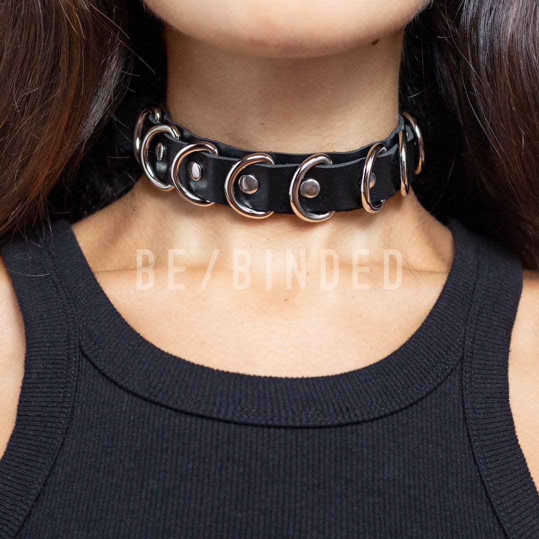 Choker D Ring Choker Faux Leather Choker Gothic Collar Vegan Leather