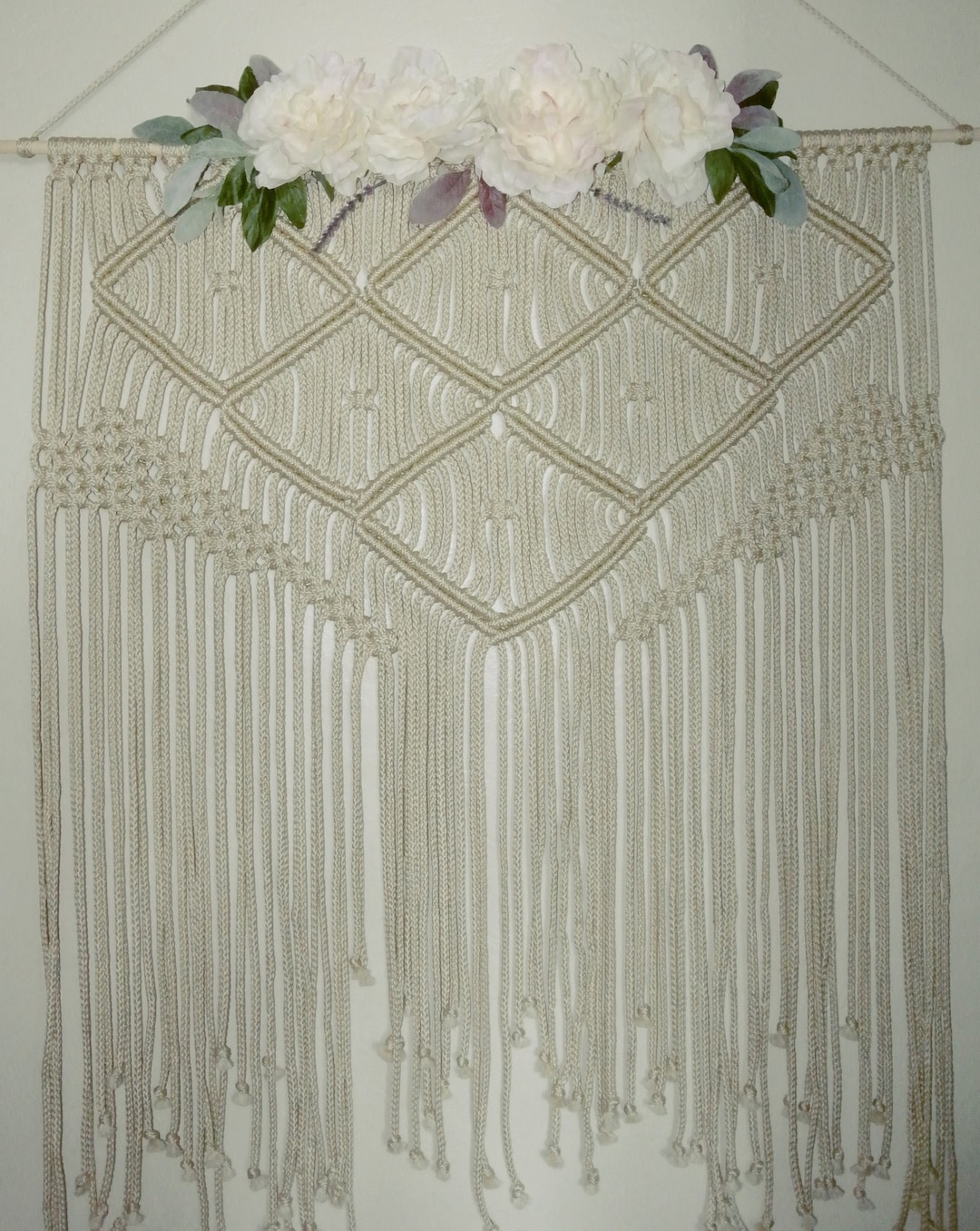 Large Floral Macrame Wall Hanging Etsy