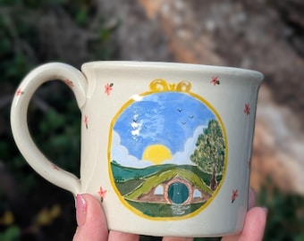 Hobbitmok | LOTR-cadeaus| LOTR-aardewerk | Op een wiel gegooide mok | Uniek keramiek | Handgemaakte mok | Handgemaakt cadeau | Cermica-mok