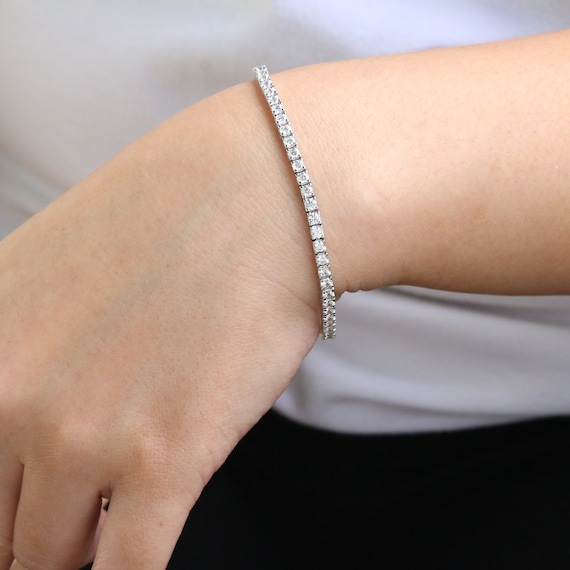 4.5ctw Moissanite Tennis Bracelet Colorless Moissanite 14K 18K