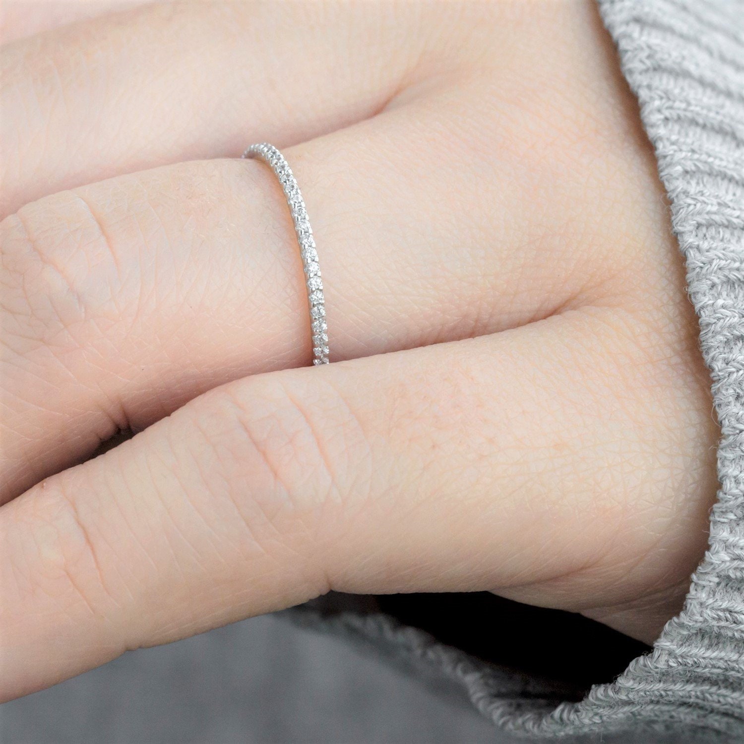 1mm micro online pave eternity band