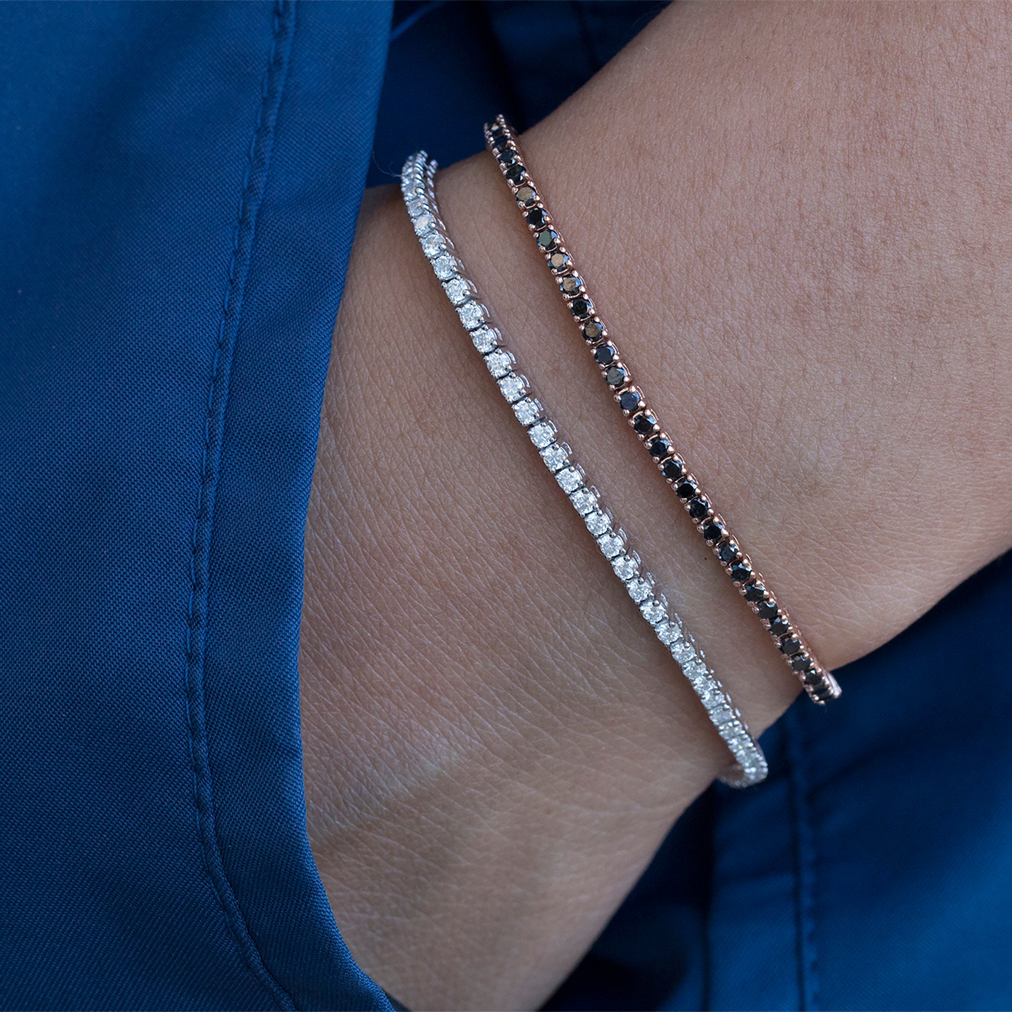 Black Tennis Bracelet for Women Black Diamond Tennis Etsy