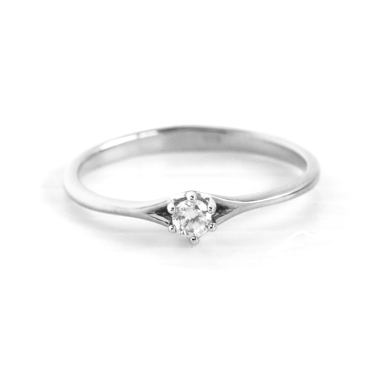 Classic Diamond Engagement Ring Solid 14K/18K Gold Etsy