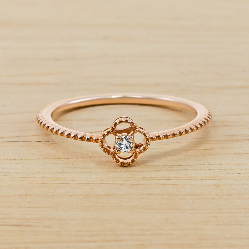 Dainty Gold Promise Ring Simple Diamond Rings 14k/18k Solid Etsy