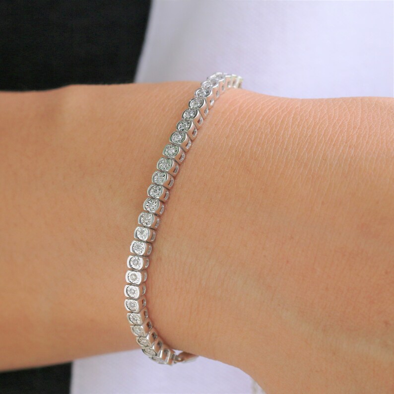 Real Diamonds Tennis Bracelet Bolo Tennis Bracelet Solid 10K Etsy