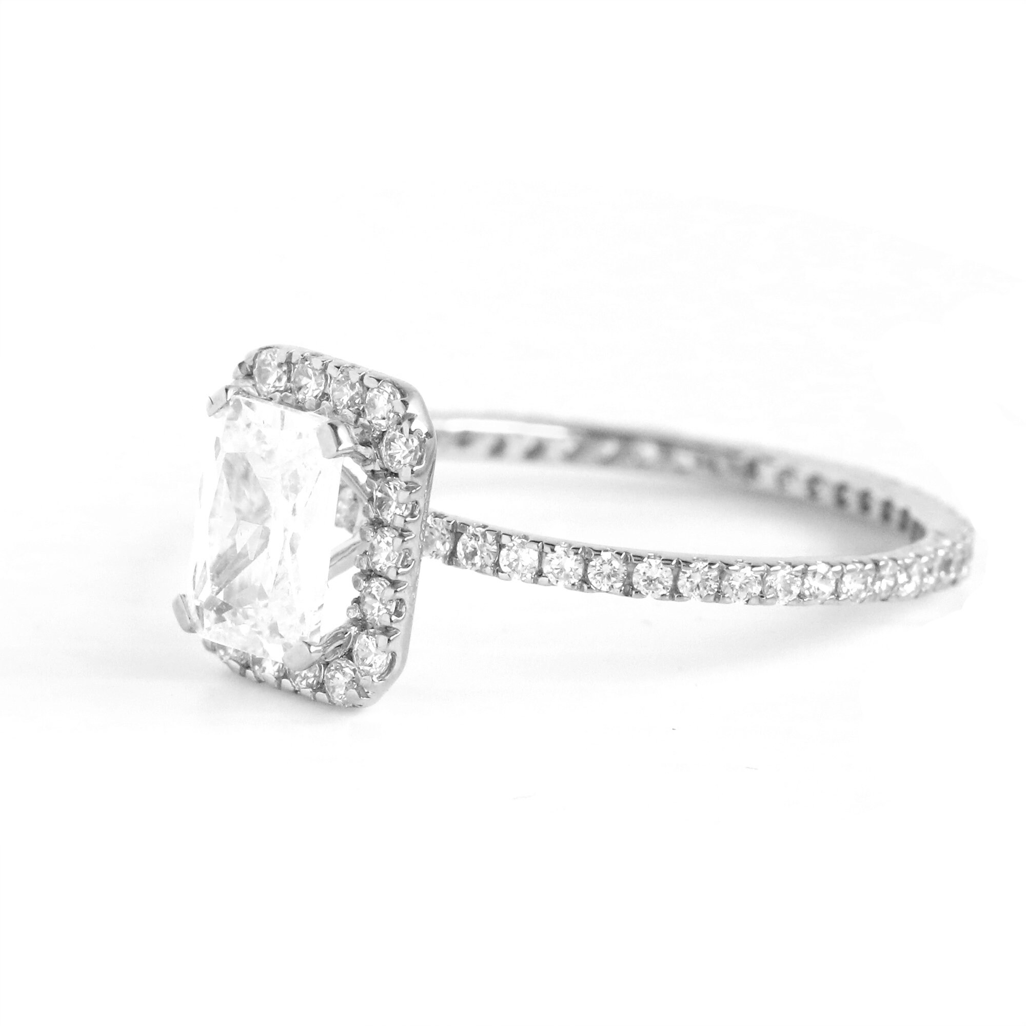 2 Ctw Diamond Engagement Ring 14k/18k Solid Gold Synthetic Etsy