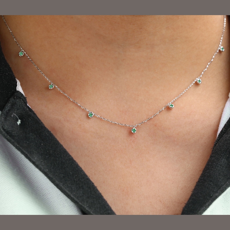 Emerald station necklace Clearance