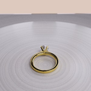1 Carat Lab Grown Diamond Ring, Moissanite Engagement Ring, Round Cut, 14k Solid Gold, Lab Created Proposal Ring for Women, IGI Certified