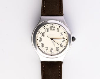 Vintage Swatch Irony Romanico 1997 YGG106 Unworn Swiss Watch Leather Strap Original Box