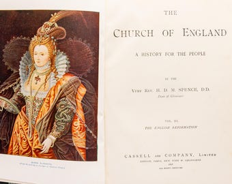 1898 Church of England History - 4 Volumes in 2 Illustrated Antique Books