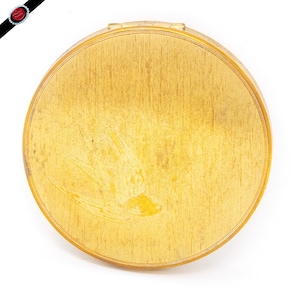 Polvo compacto con diseño de pájaro vintage - Tono dorado - Años 60 - Elegante estuche de regalo - Coleccionable - Espejo para bolso/cartera - Estilo vintage