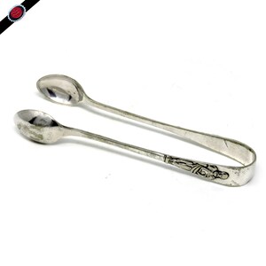 Antique Silver Plated Sugar Tongs: Apostle Design, 1920s Tea Party Flatware image 2