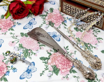 Antique Sterling Silver Shoehorn & Button Hook Set - Hallmarked 1896