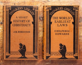 1930s Thinker’s Library Books Christianity and World’s Earliest Laws Vintage Pair