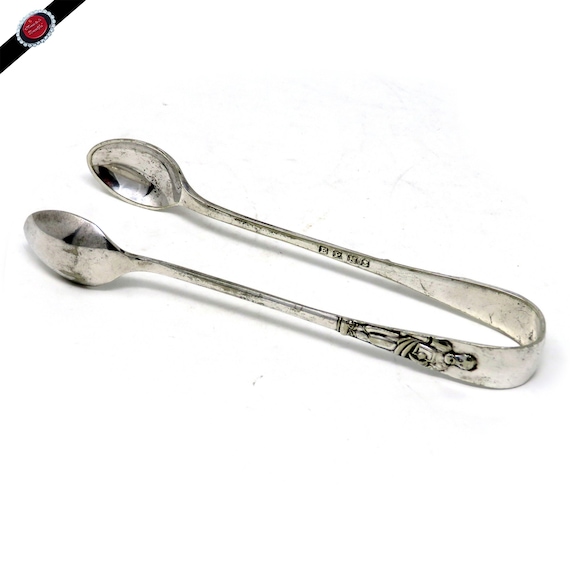 Antique Silver Plated Sugar Tongs: Apostle Design, 1920s Tea Party Flatware