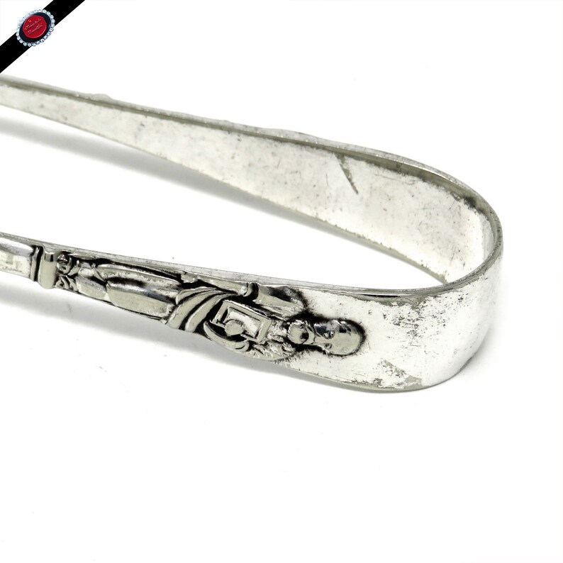 Antique Silver Plated Sugar Tongs: Apostle Design, 1920s Tea Party Flatware image 4