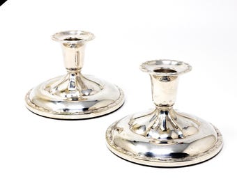 Antique Silver Plated Candlesticks - Thorvald Marthinsen - Norwegian Design - Pair